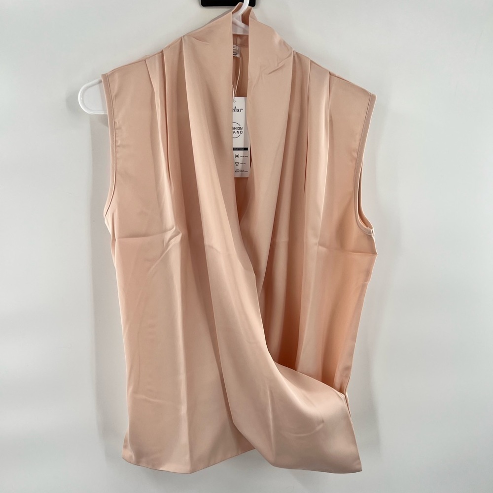 Jielur pink blouse sleeveless blouse top size XXL